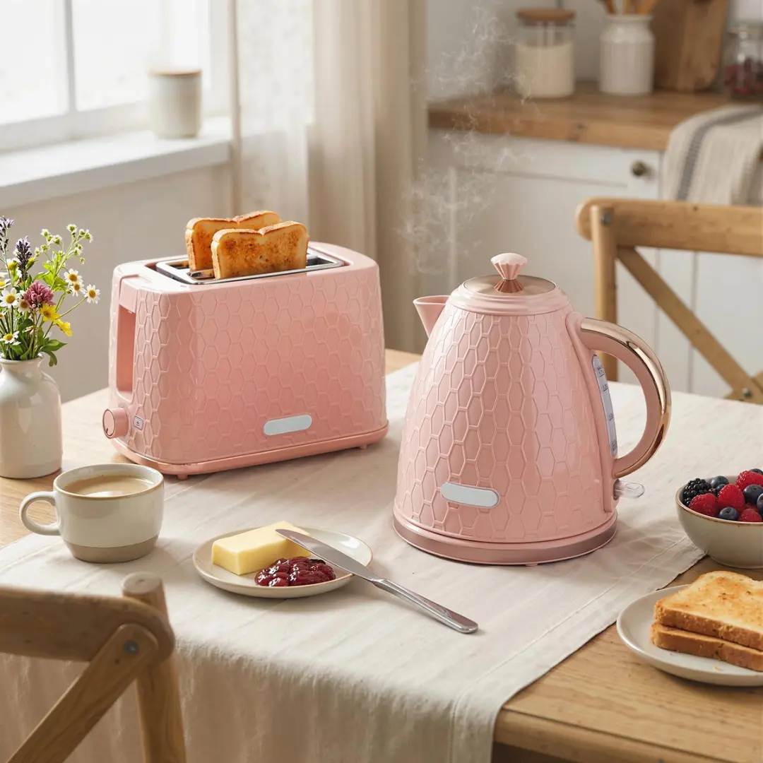 Homcom Waterkoker & Broodrooster Set 2200W - Roze