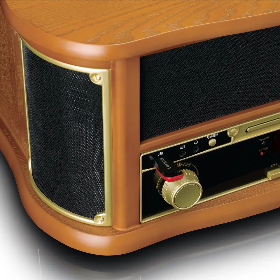 Lenco TCD-2571WD Retro Platenspeler Bundel - 6-delige LP Schoonmaakset