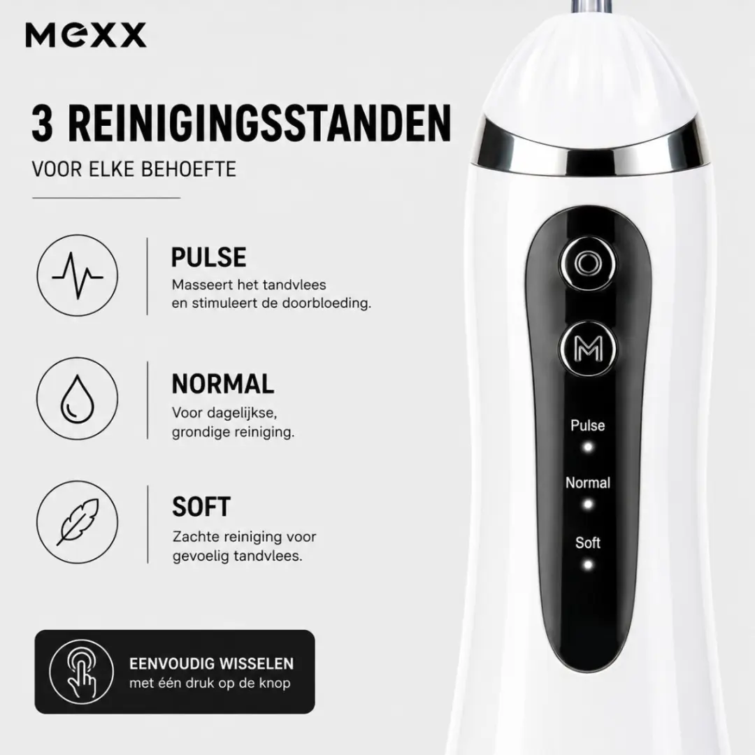 Mexx Draadloze Waterflosser 200ml - Wit - afbeelding 6 van 6