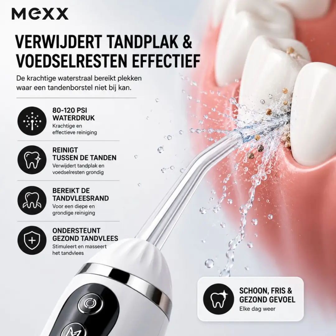 Mexx Draadloze Waterflosser 200ml - Wit