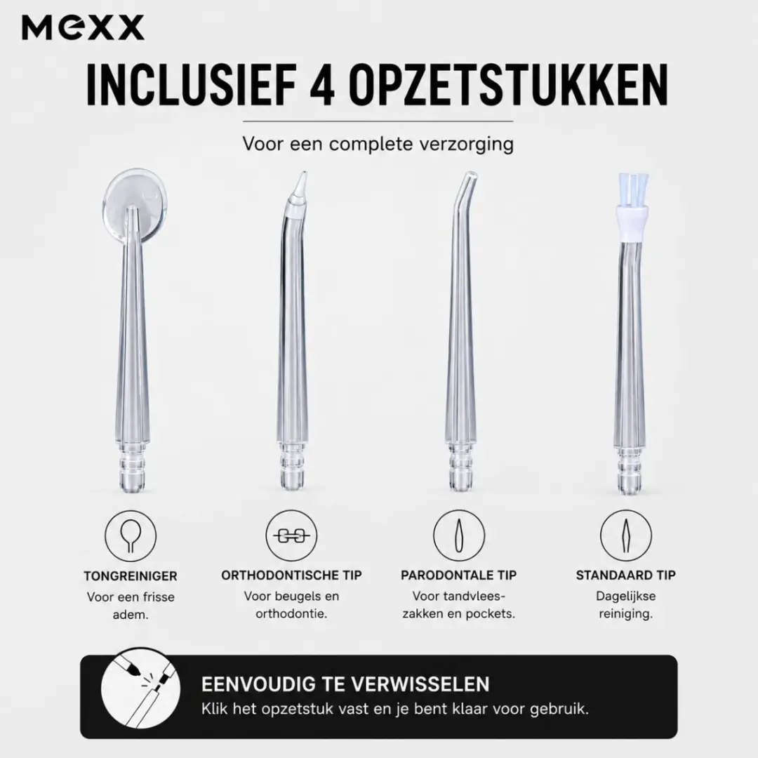 Mexx Draadloze Waterflosser 200ml - Wit