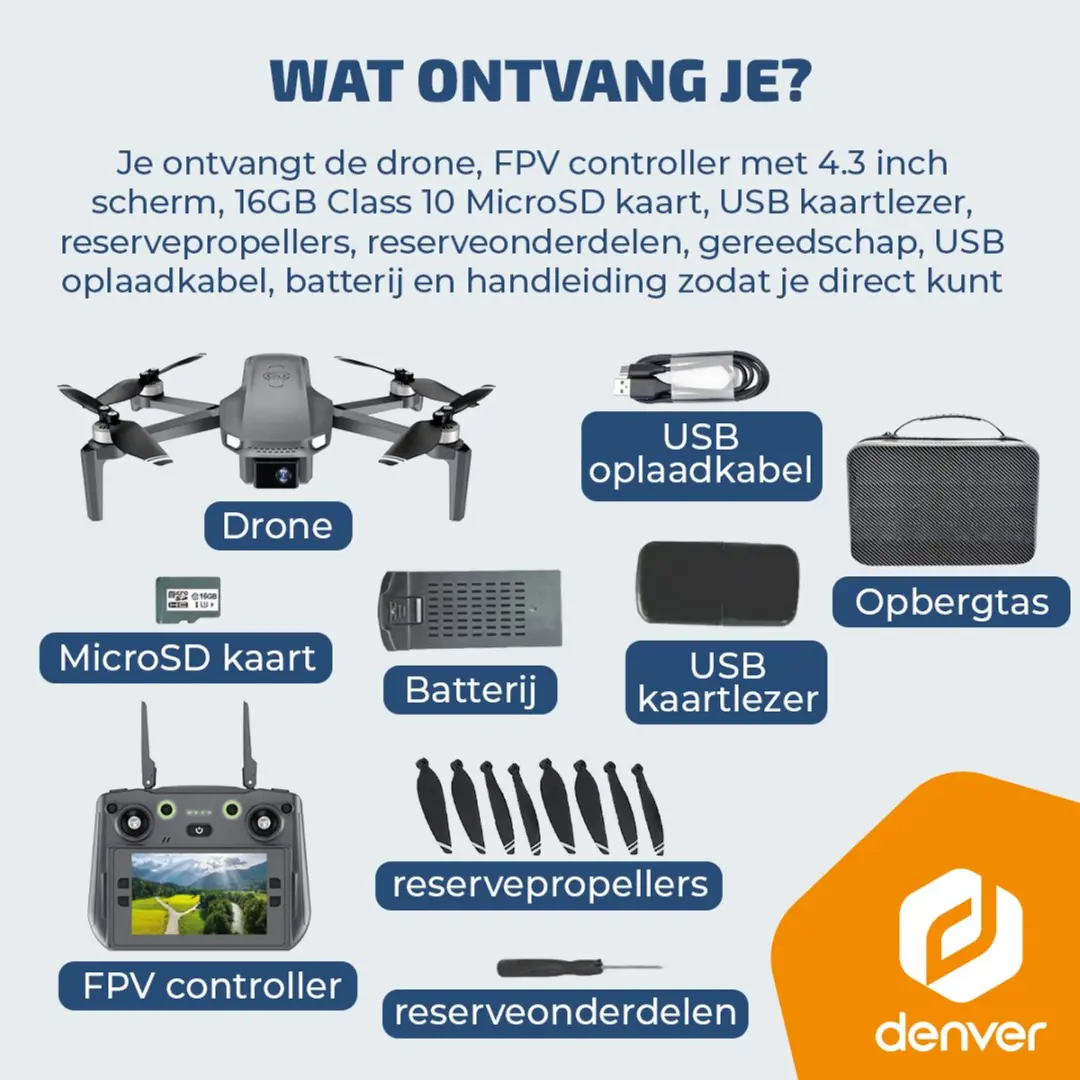 Denver DCG3572 Drone - 4K Camera - GPS - Zwart