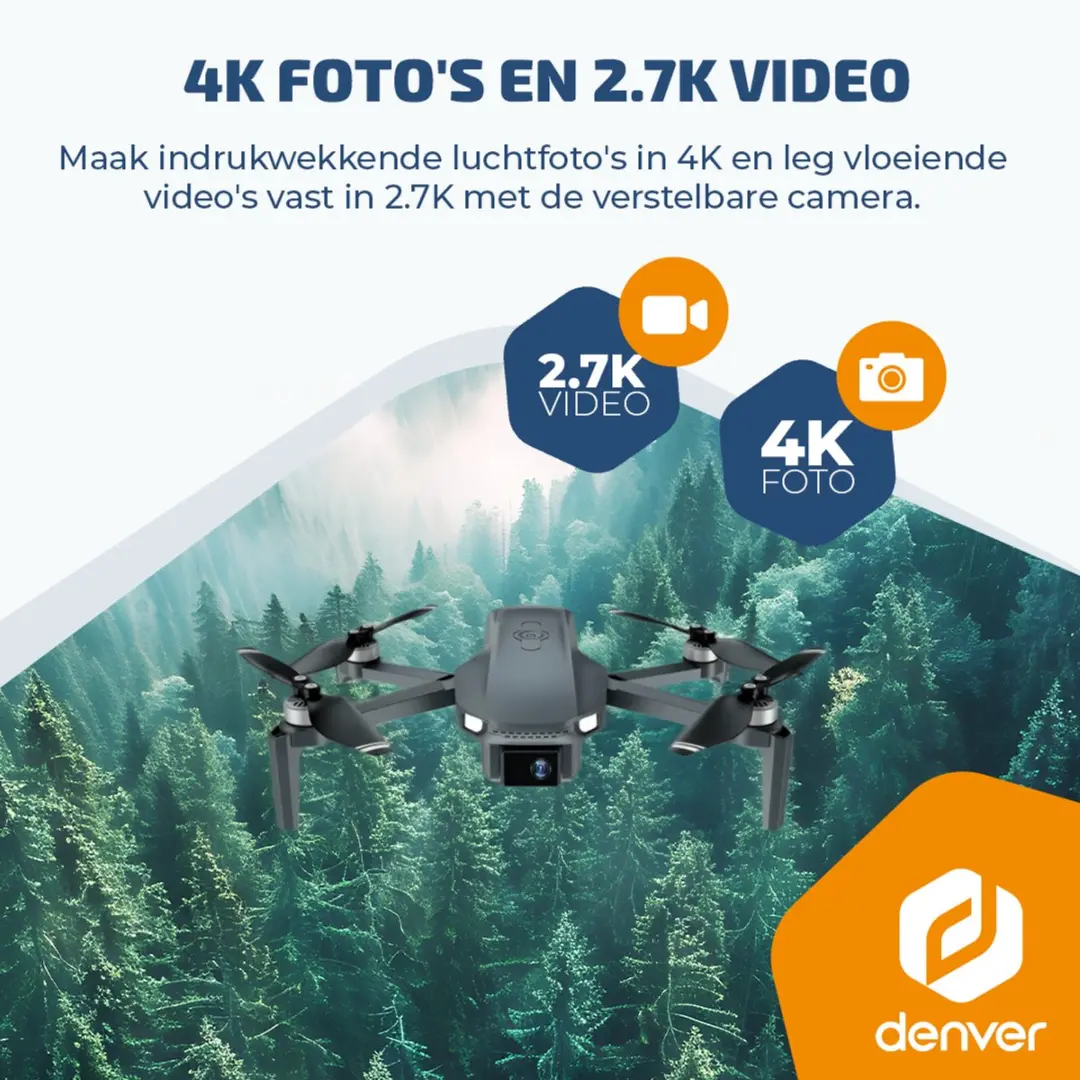 Denver DCG3572 Drone - 4K Camera - GPS - Zwart