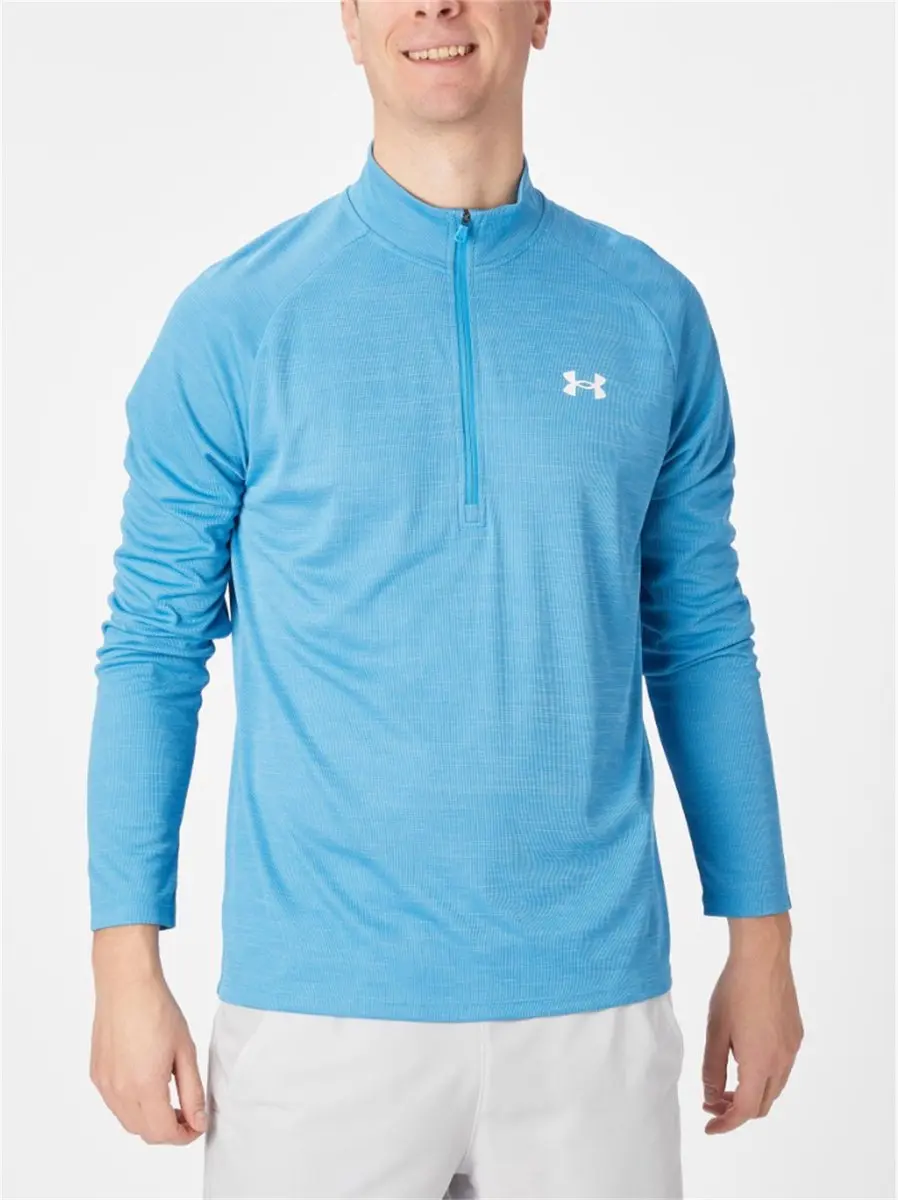 Under Armour Tech Textured 1/2 Zip - Blue - XXL