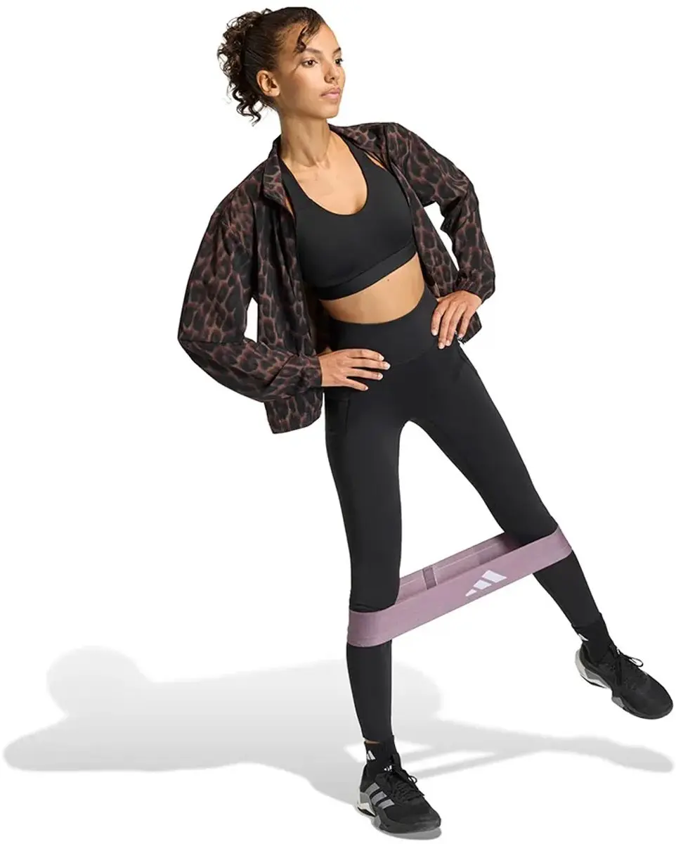 adidas Workout Essentials Leopard Woven Sweatshirt M - Bruin/Zwart