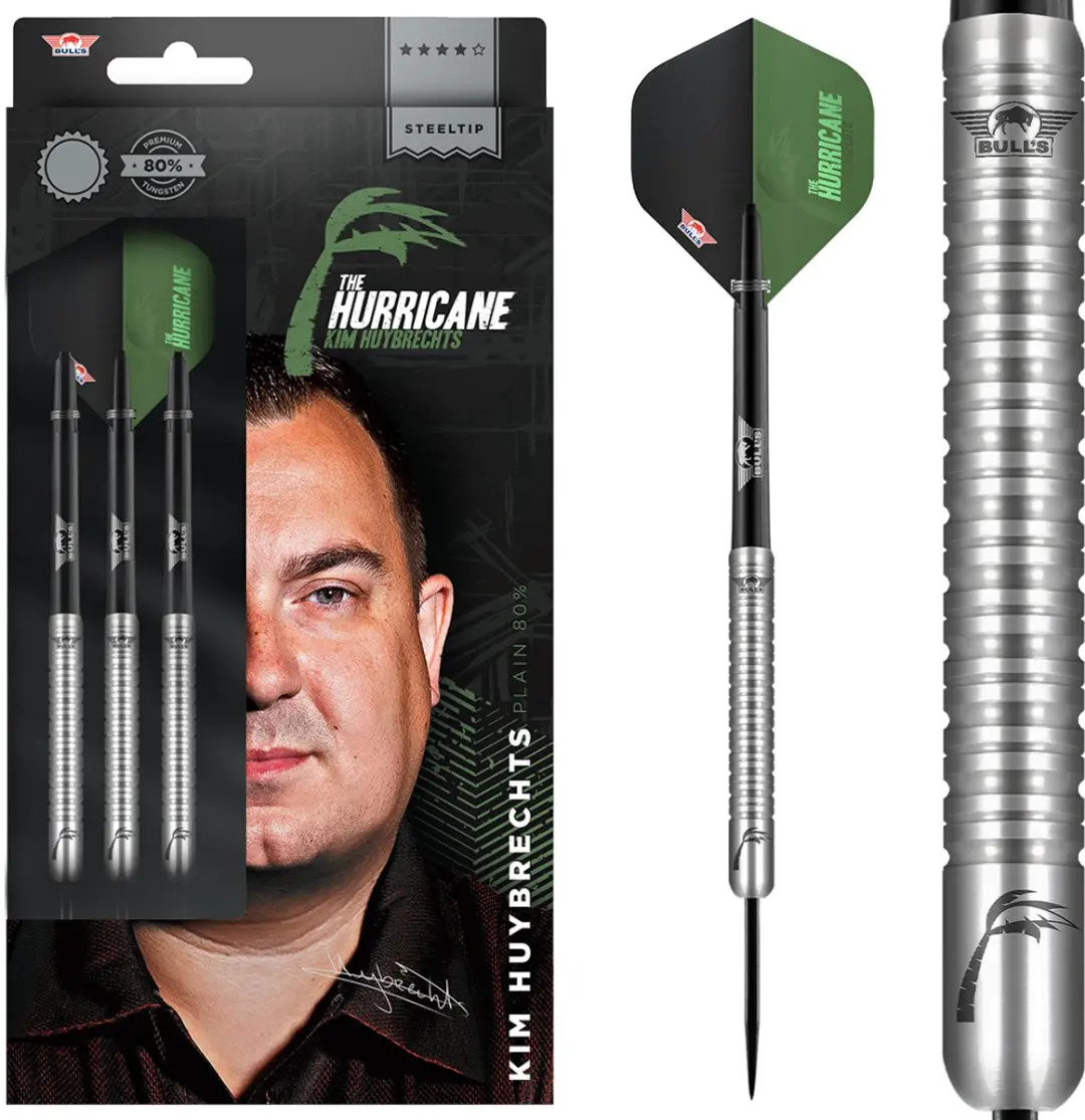 Bull's Kim Huybrechts Dartpijlen 80% Tungsten BU-23722 - 3 Stuks - Zilver
