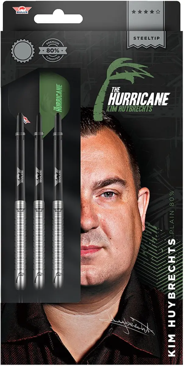 Bull's Kim Huybrechts Dartpijlen 80% Tungsten BU-23722 - 3 Stuks - Zilver