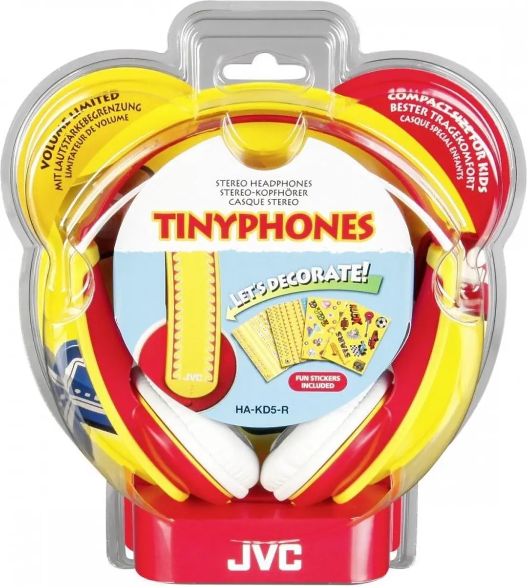 JVC HA-KD5 On-Ear Kids Koptelefoon - Volumebegrensd - Rood/Geel