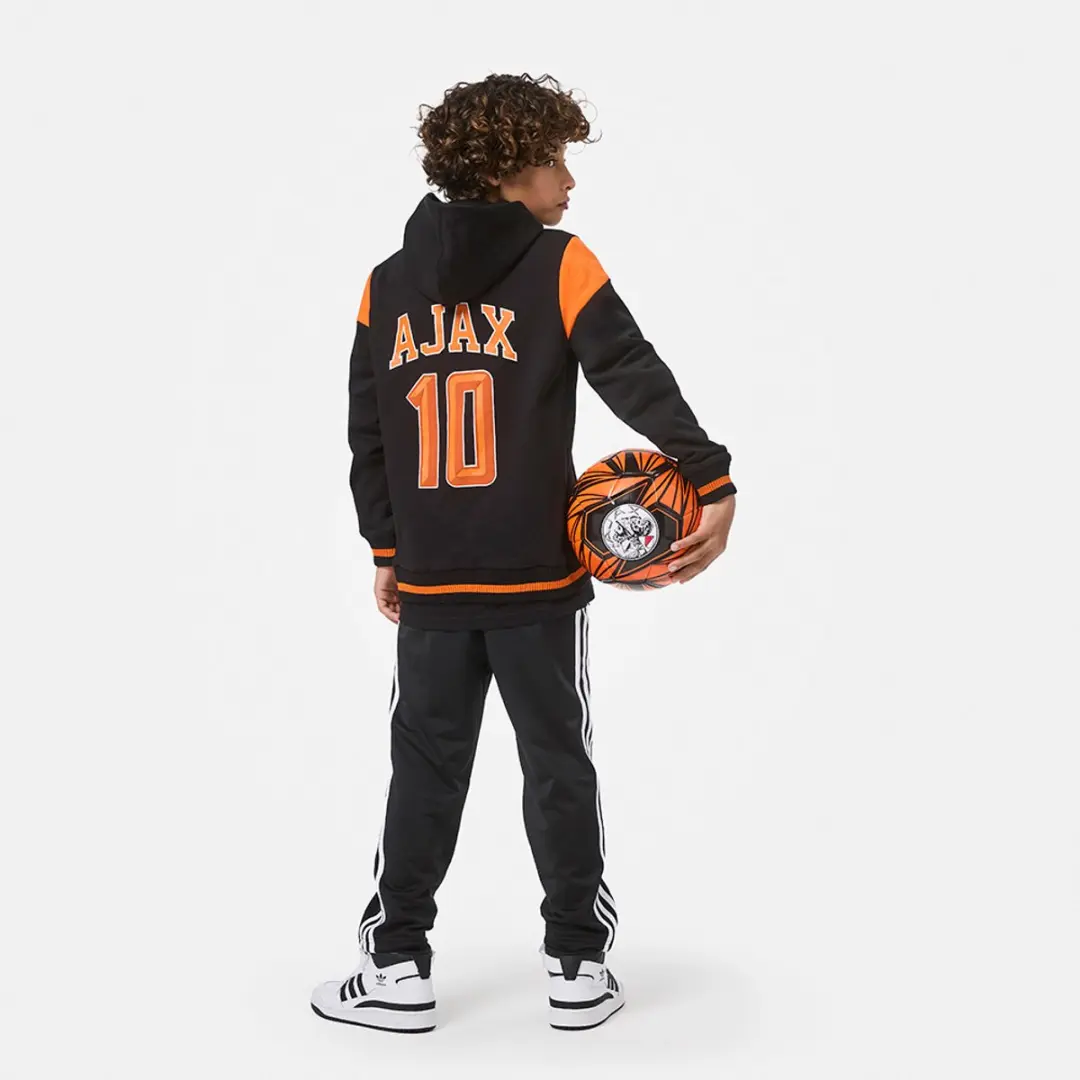 Ajax Hooded Sweater Junior 140 - Zwart Oranje