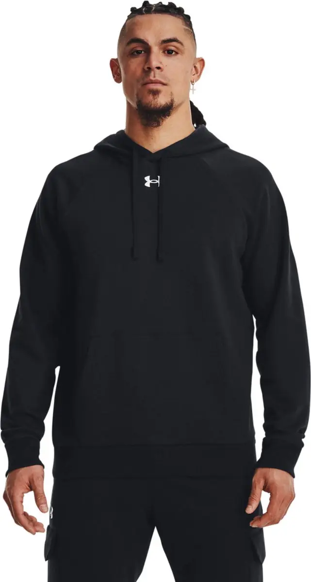 Under Armour UA Rival Fleece Sporttrui L - Zwart/Wit - afbeelding 6 van 6