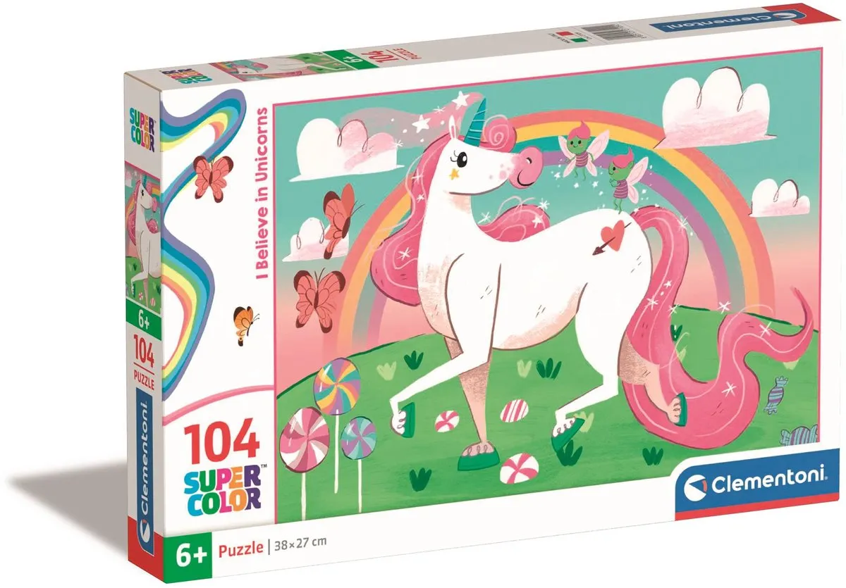 Clementoni I Believe in Unicorns Brilliant Puzzel 104 Stuks - Multicolor