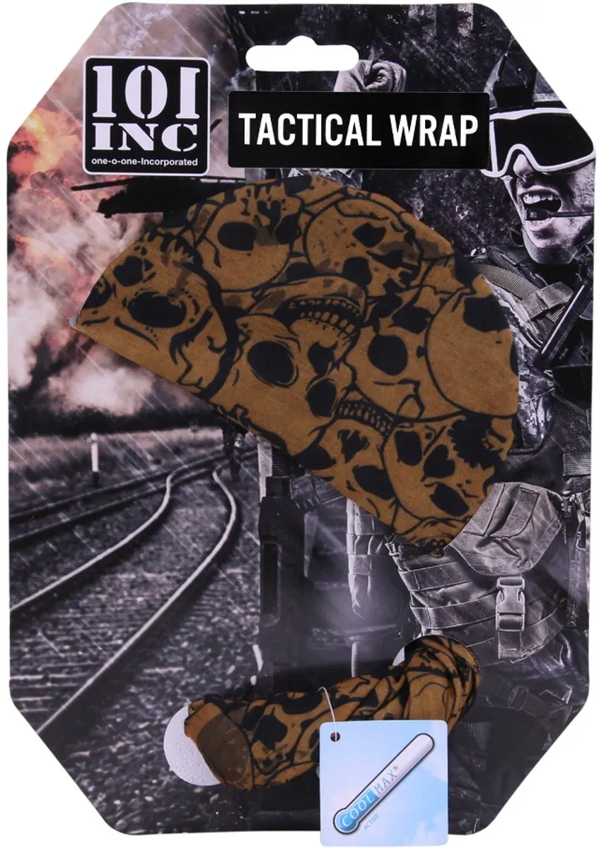 101inc Tactical Wrap Nekwarmer - Skull Zwart