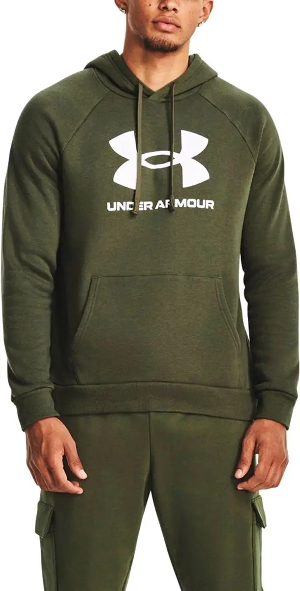 Under Armour Rival Fleece Hoodie Heren - Maat M - Groen/Wit