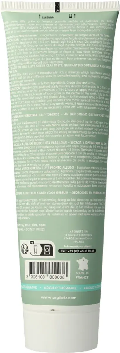 Argiletz Groen Klei Tube 400g - afbeelding 6 van 6