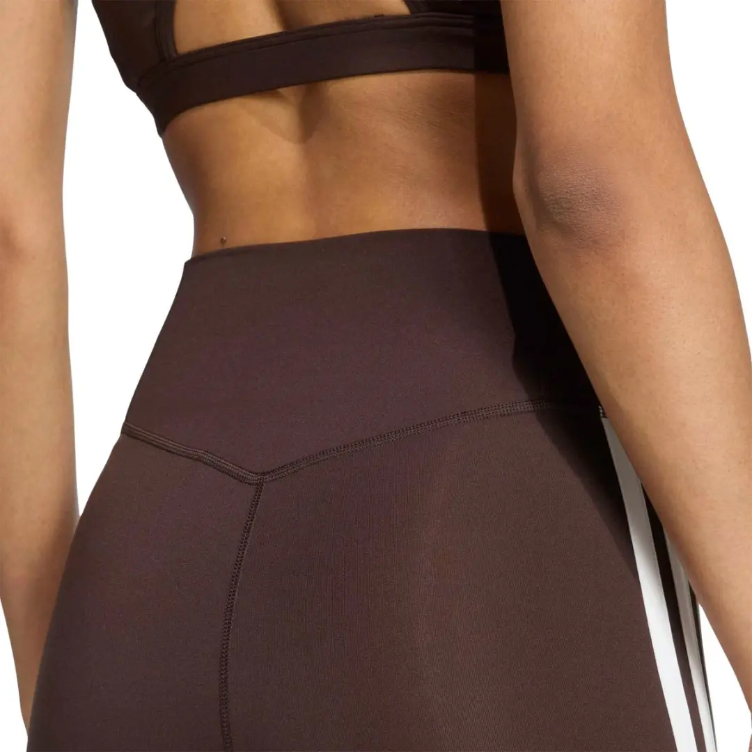 Adidas Optime Essentials 3-Stripes Flared Legging - S - Donkerbruin/Wit