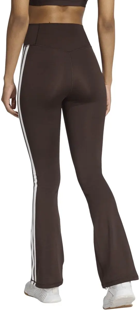 Adidas Optime Essentials 3-Stripes Flared Legging - S - Donkerbruin/Wit