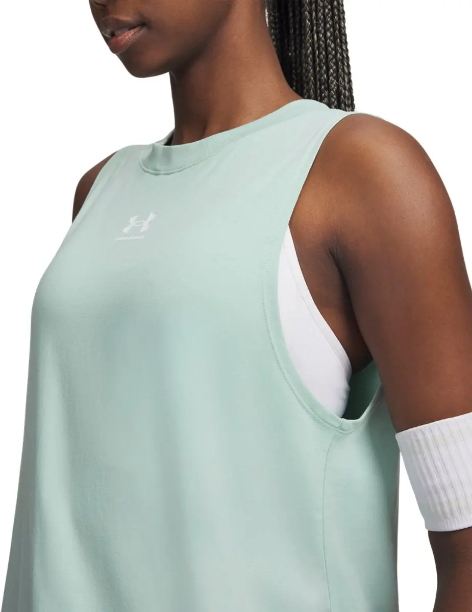Under Armour UA Rival Muscle Tank Dames Sportshirt - Blauw