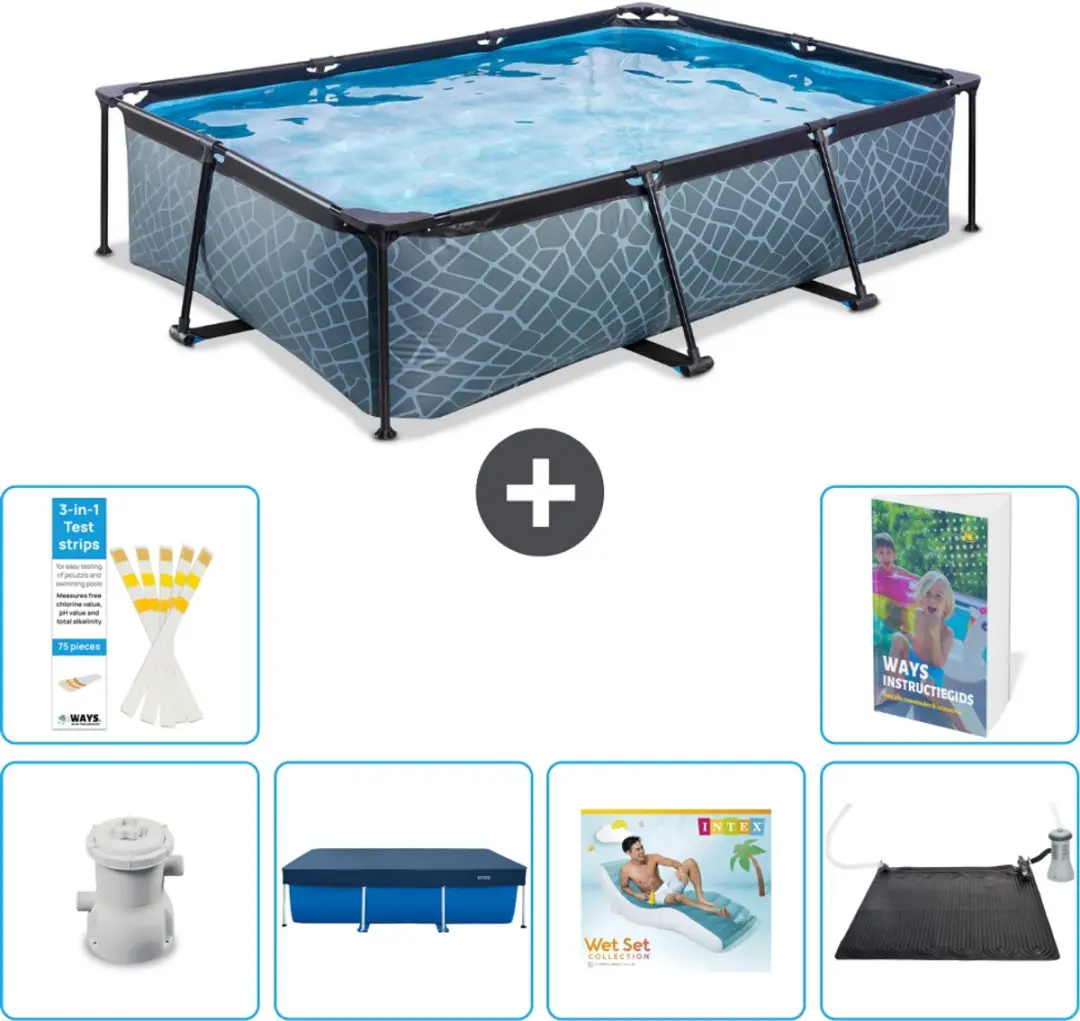 EXIT Toys Stone Frame Zwembad 300x200x65cm