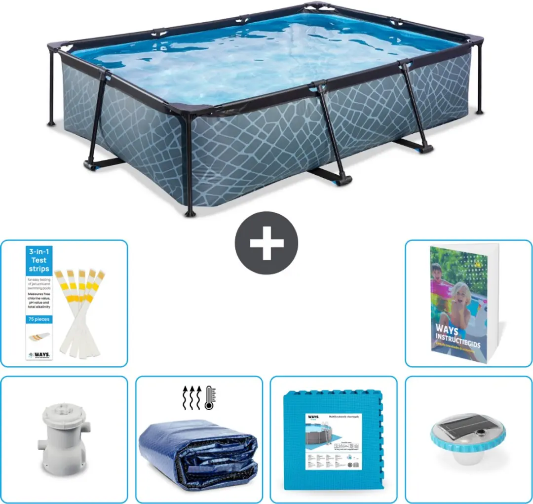 EXIT Toys Stone Frame Zwembad 300x200x65cm