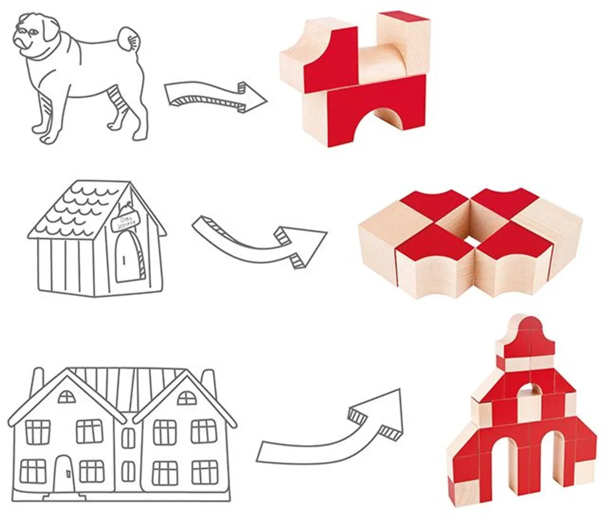 Hape Houten Blokken 30-delig - Rood