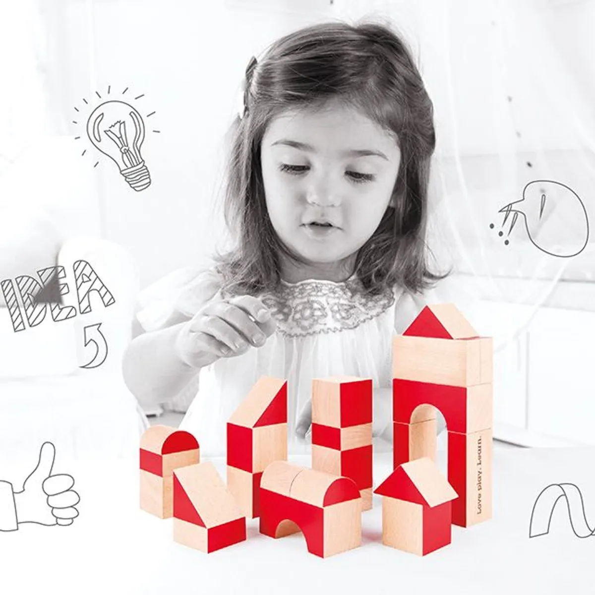 Hape Houten Blokken 30-delig - Rood