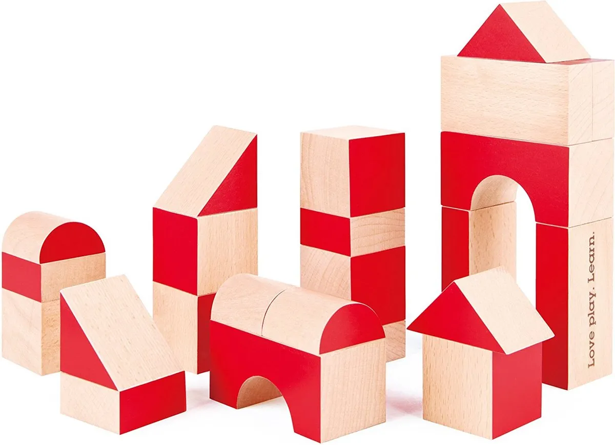Hape Houten Blokken 30-delig - Rood
