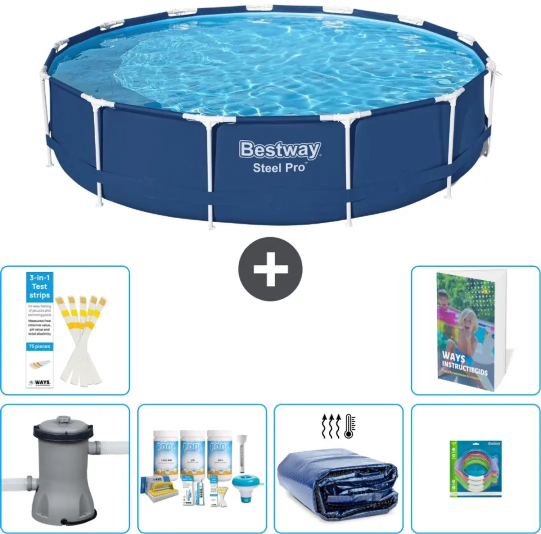 Bestway Steel Pro Zwembad 396x84cm Blauw