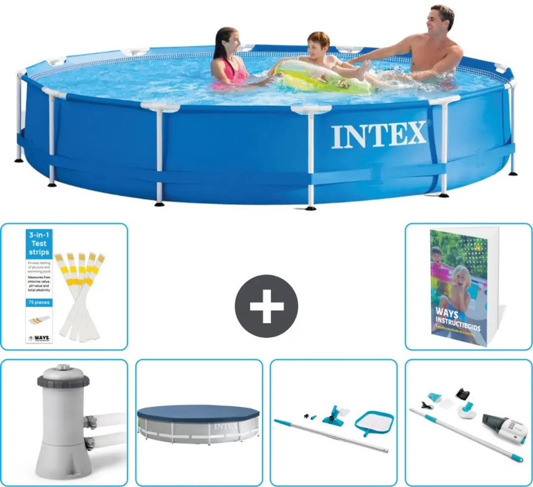 Intex 28212GN-Blauw Rond Frame Zwembad 366x76cm