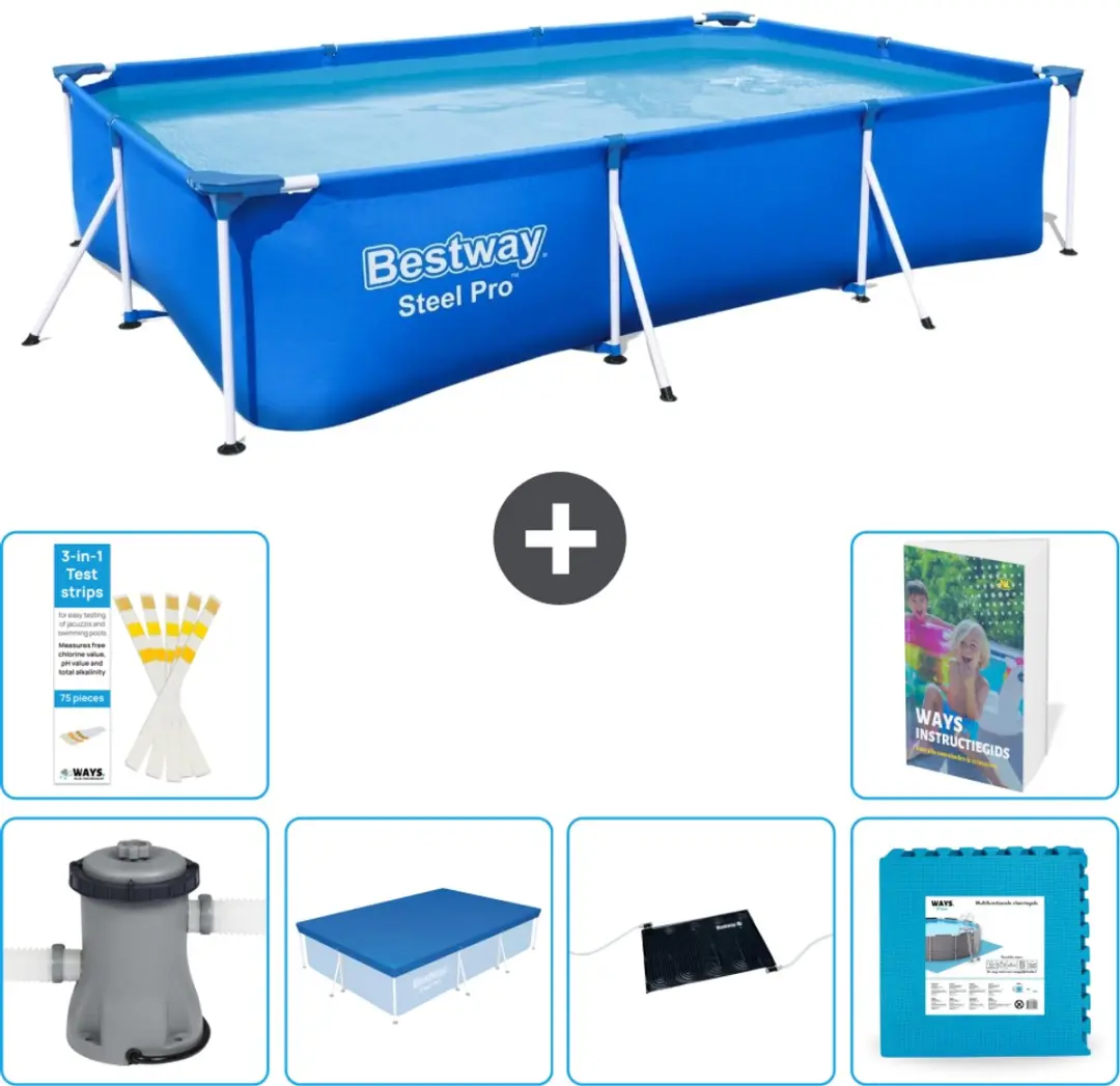 Bestway Steel Pro Zwembad 300x201x66cm Blauw