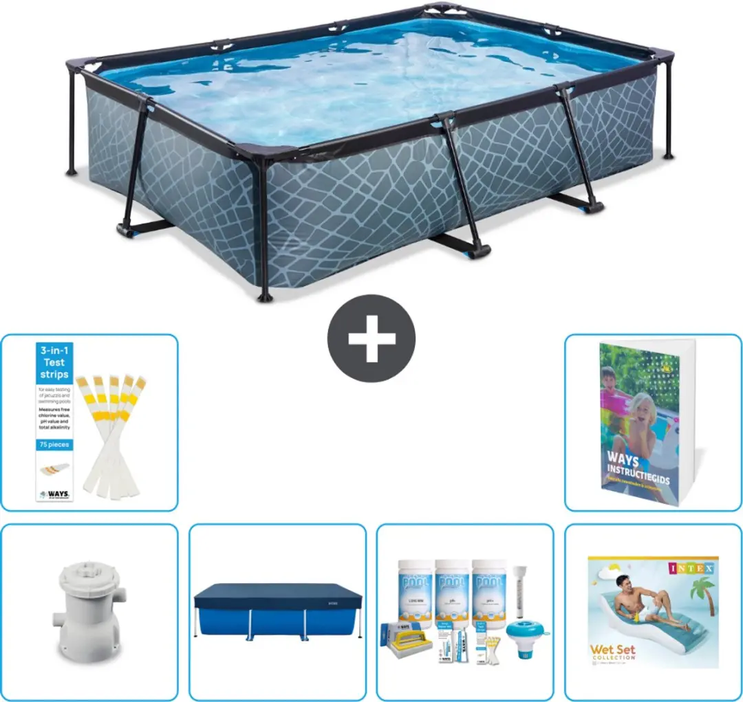EXIT Toys Stone Frame Zwembad 300x200x65cm
