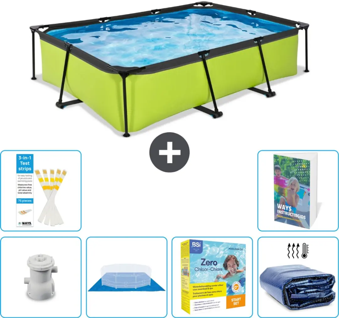 EXIT Toys Lime Frame Zwembad 300x200x65cm