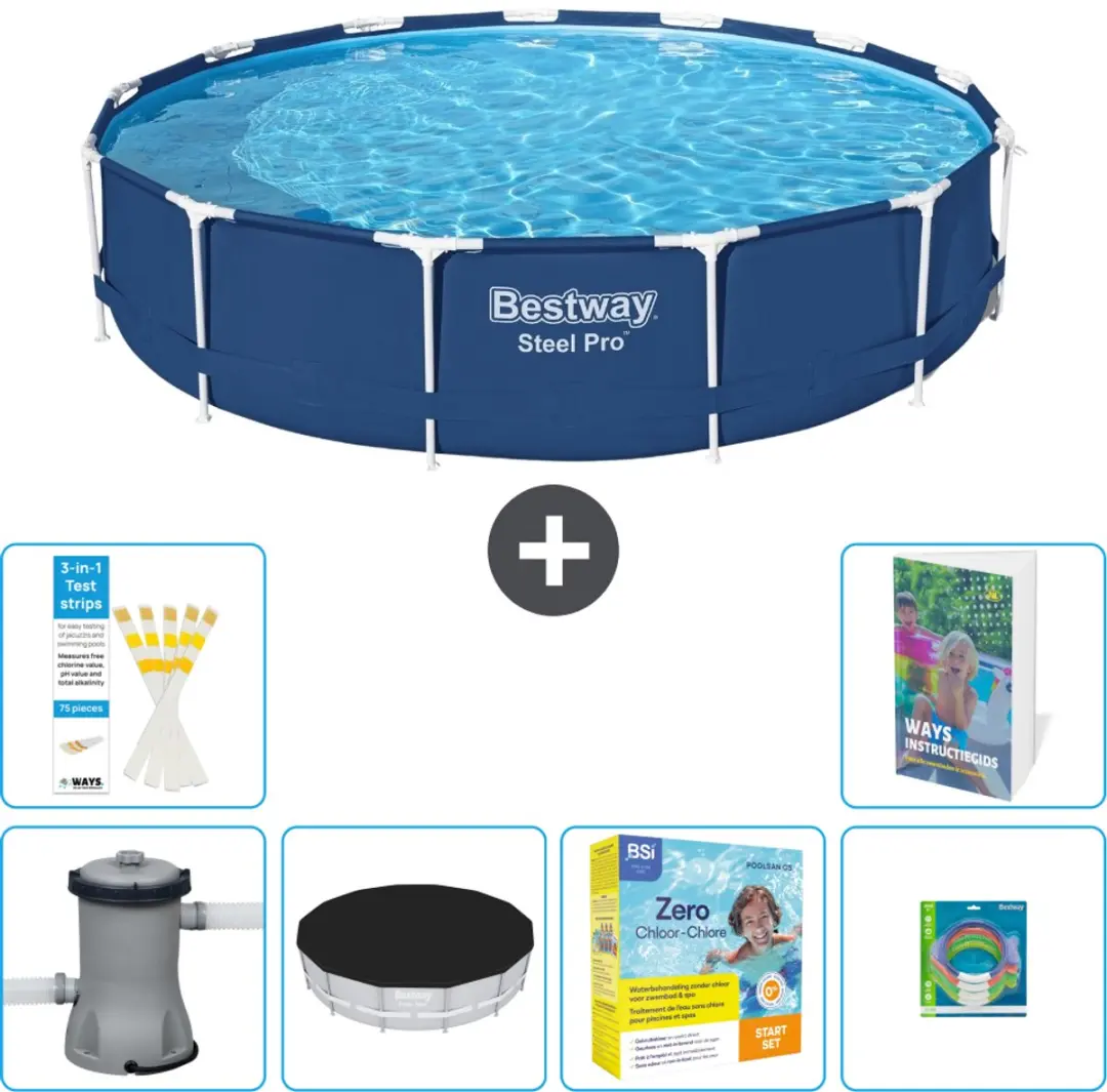 Bestway Steel Pro Zwembad 396x84cm Blauw
