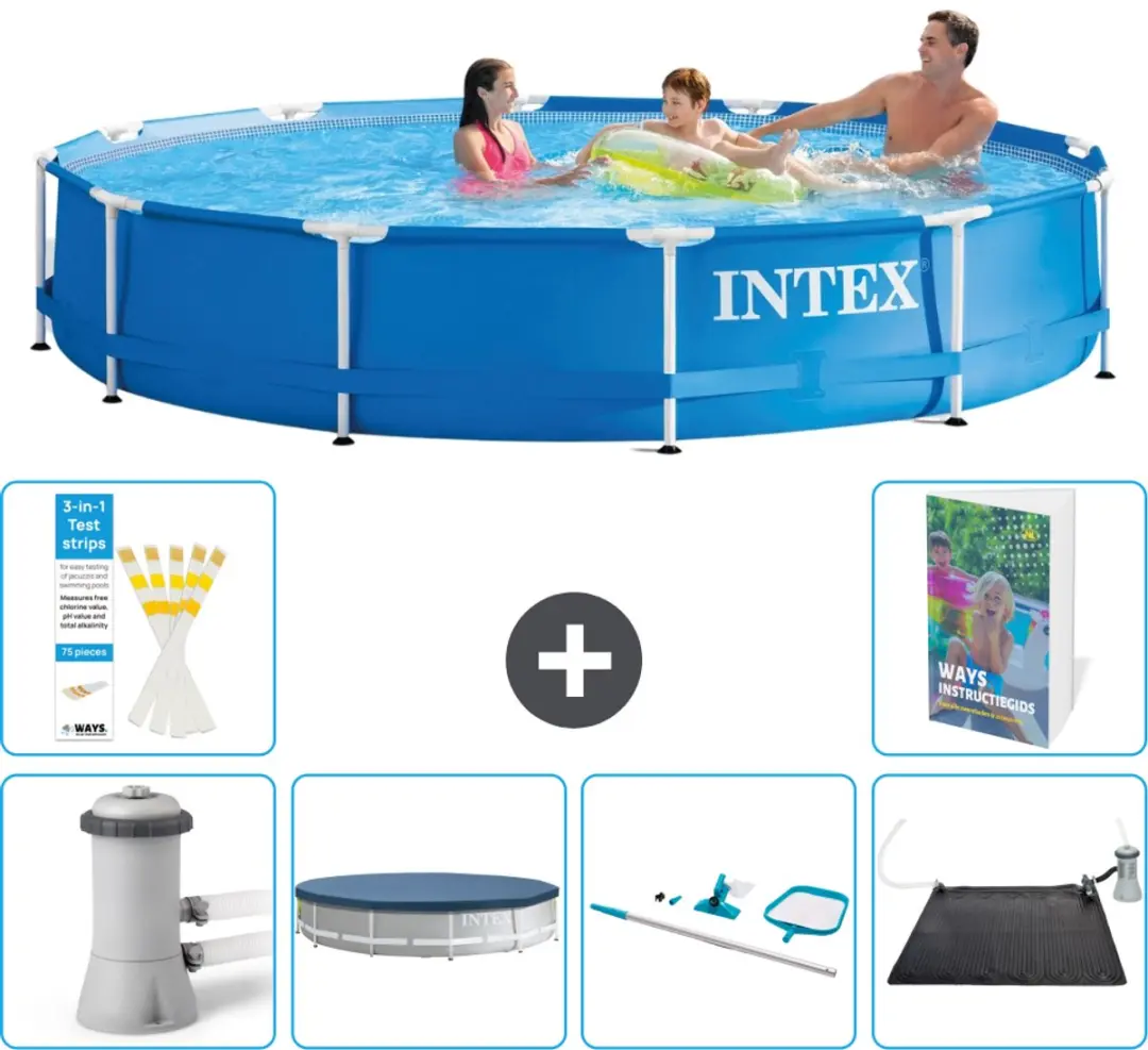 Intex 28212GN-Blauw Rond Frame Zwembad 366x76cm