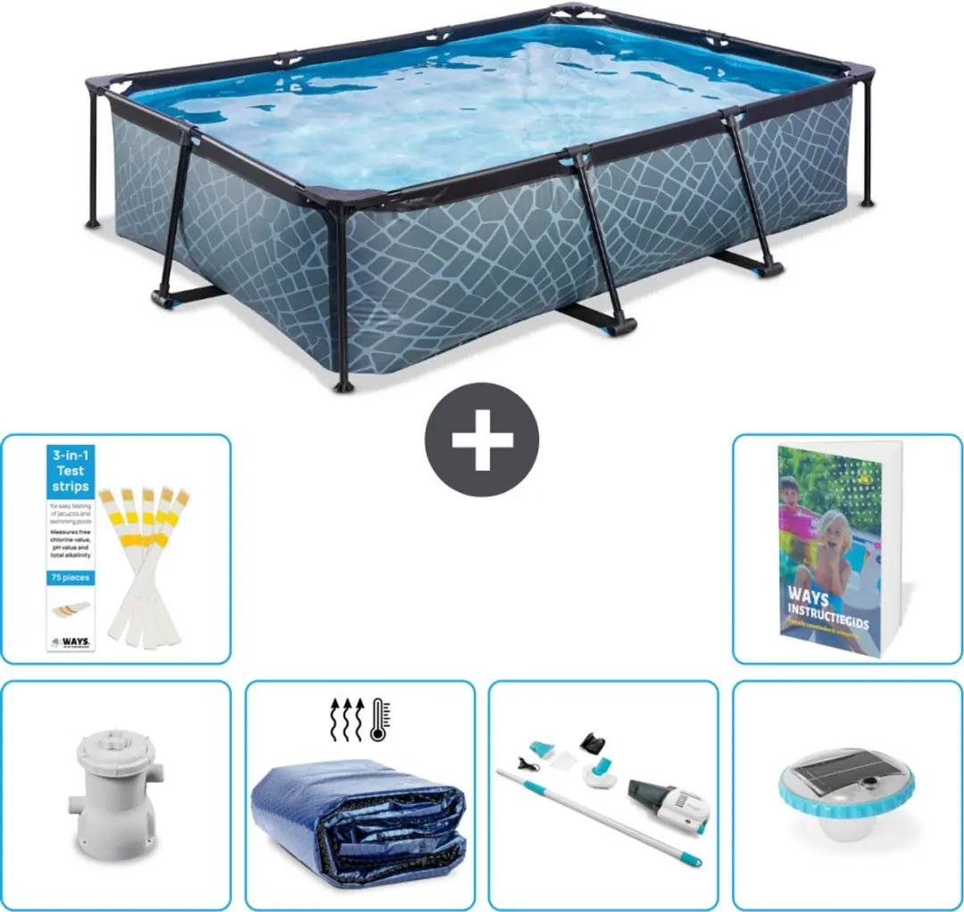EXIT Toys Stone Frame Zwembad 300x200x65cm