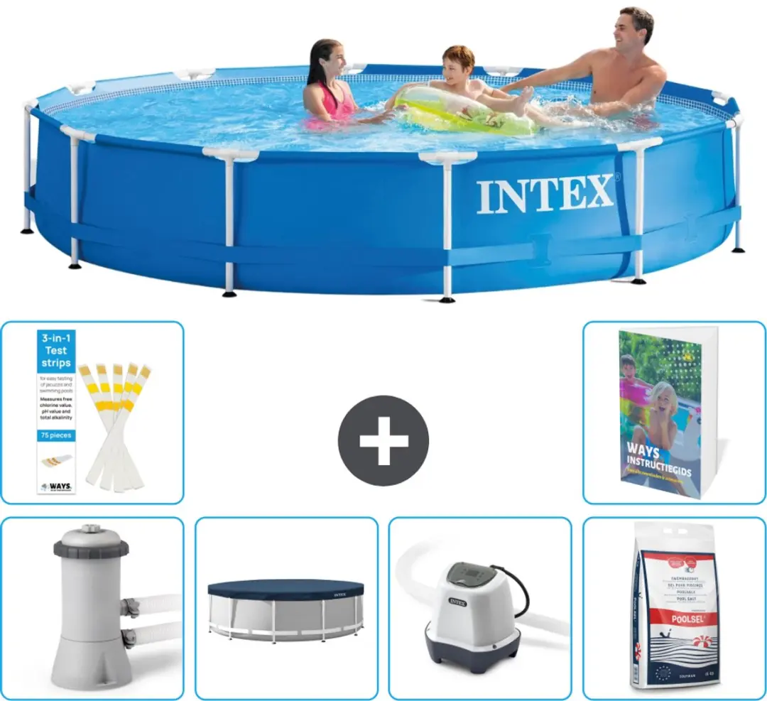 Intex 28212GN-Blauw Rond Frame Zwembad 366x76cm