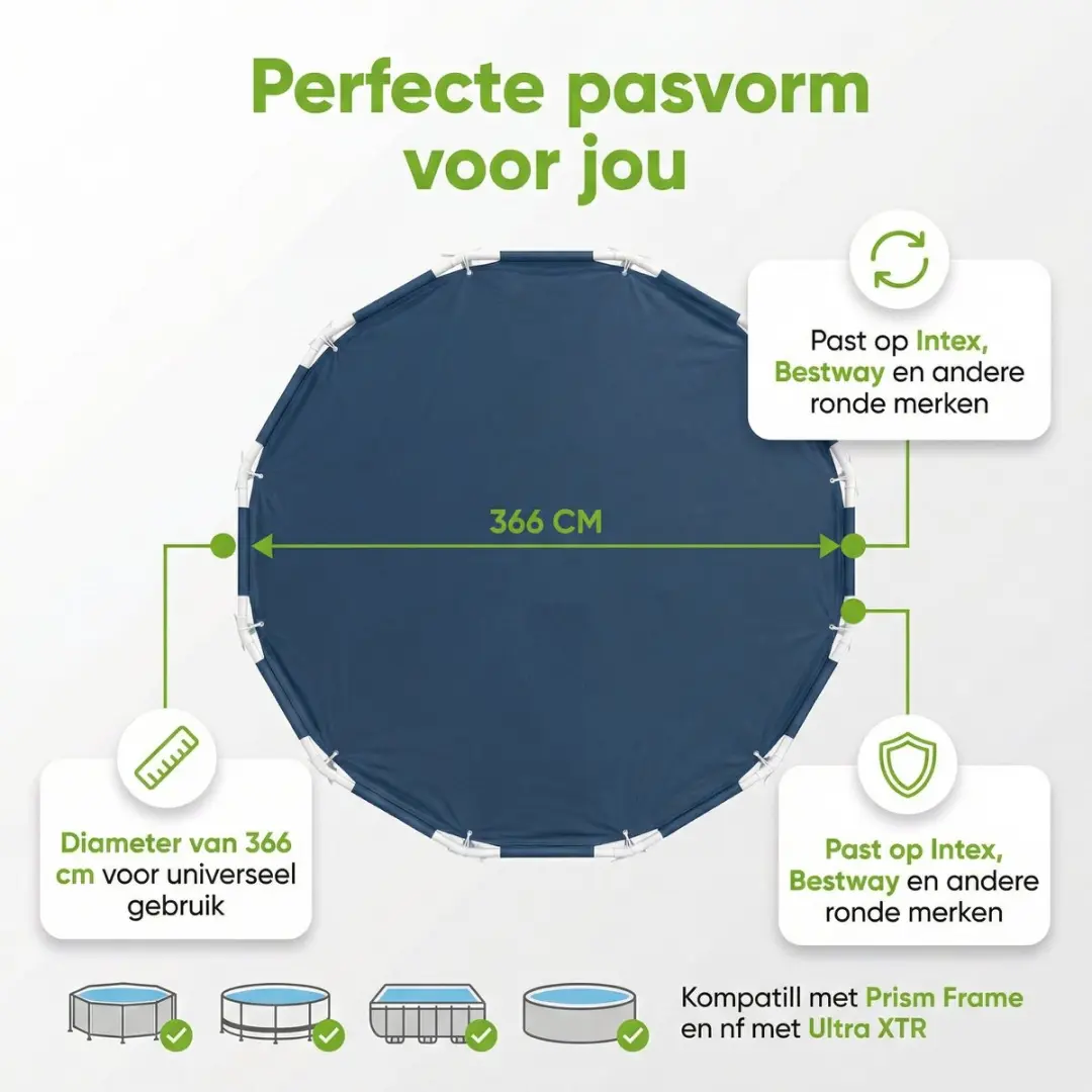 EXIT Rond Lime Frame Zwembad 360x76cm - 6125L - Groen