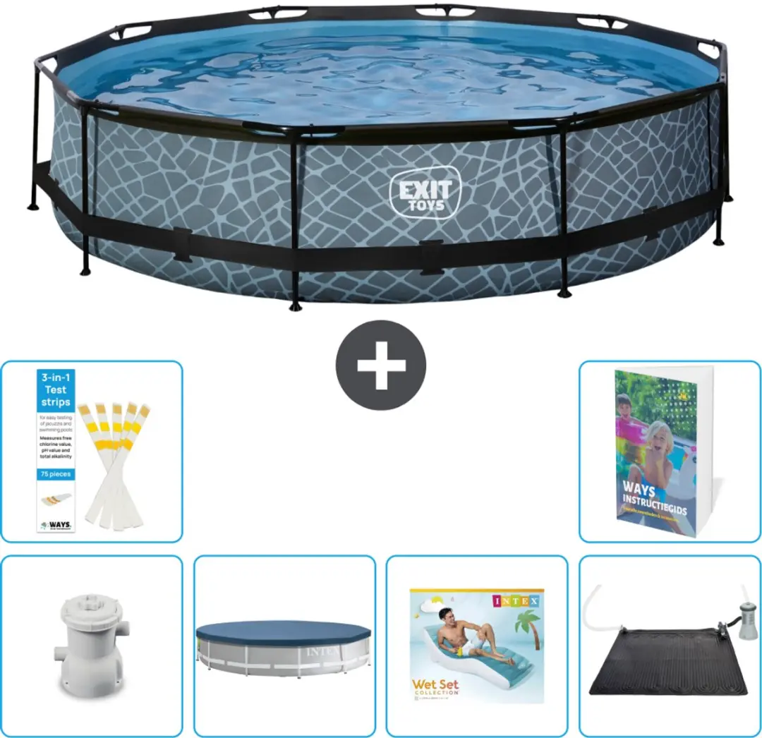 EXIT Toys Rond Stone Frame Zwembad 360x76cm