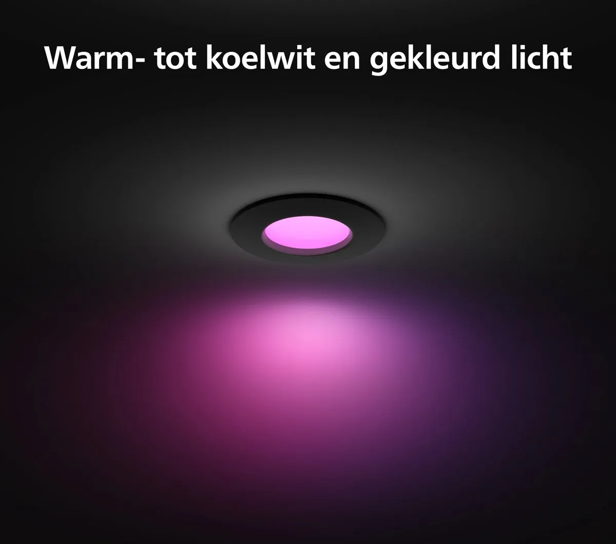 Philips Hue Inbouwspot 90mm RGB - Zwart