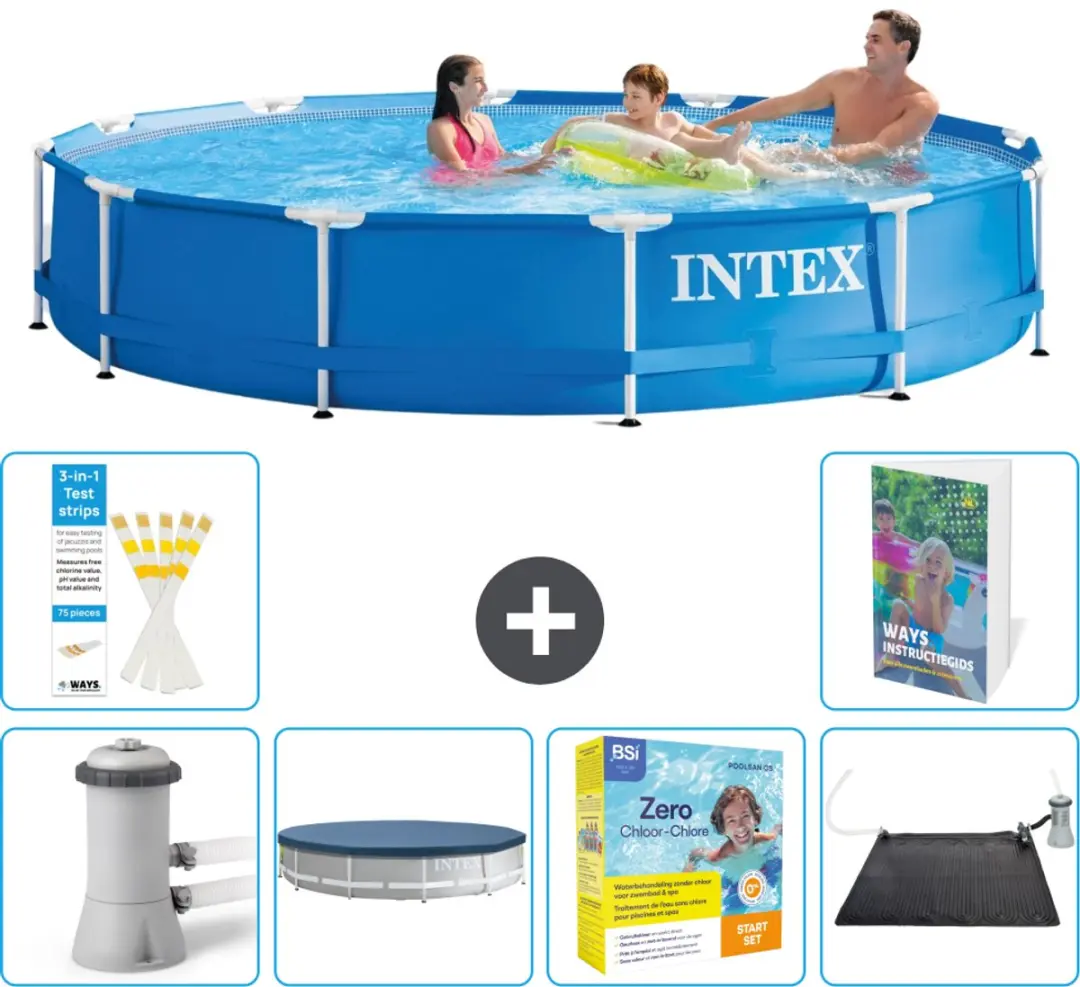 Intex 28212GN-Blauw Rond Frame Zwembad 366x76cm