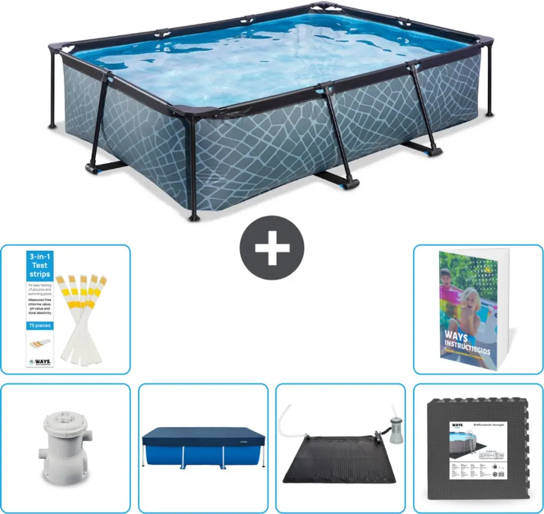 EXIT Toys Stone Frame Zwembad 300x200x65cm