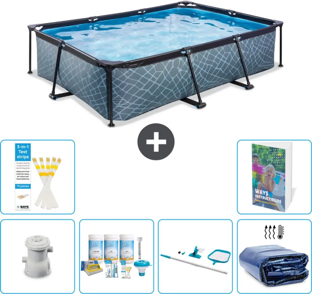EXIT Toys Stone Frame Zwembad 300x200x65cm