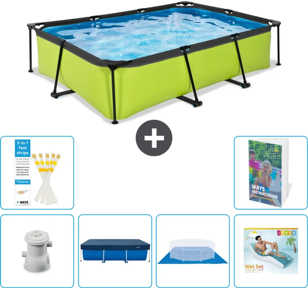 EXIT Toys Lime Frame Zwembad 300x200x65cm