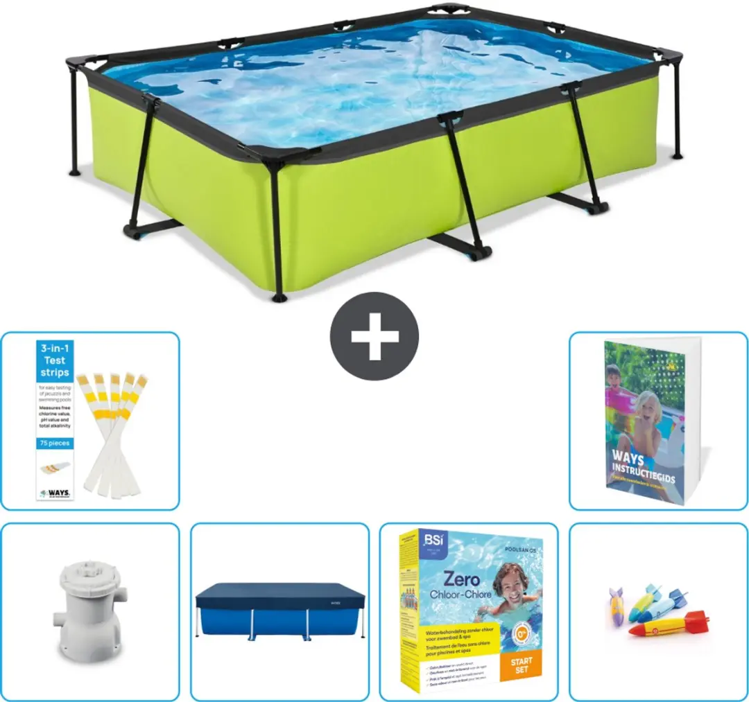 EXIT Toys Lime Frame Zwembad 300x200x65cm
