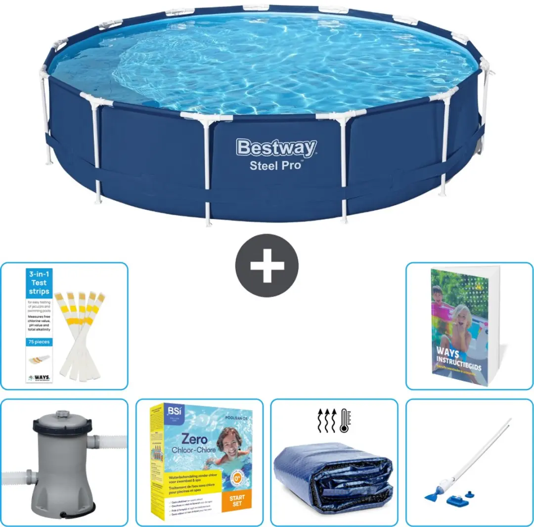 Bestway Steel Pro Zwembad 396x84cm Blauw