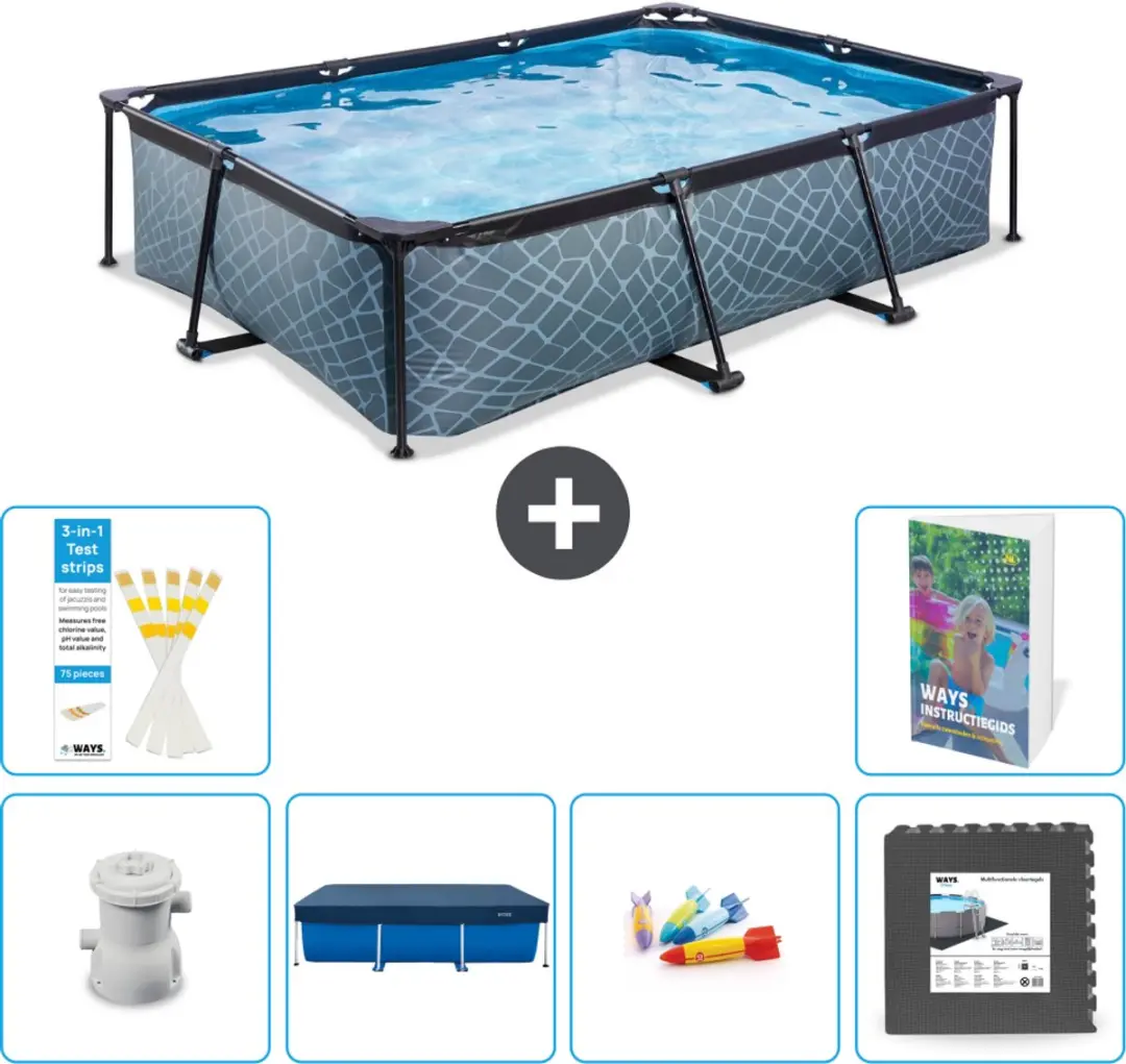 EXIT Toys Stone Frame Zwembad 300x200x65cm