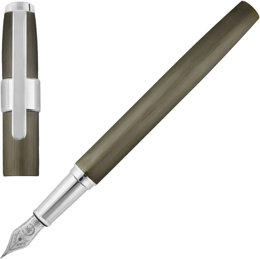 Nino Cerruti Pen Block Brushed - Chrome