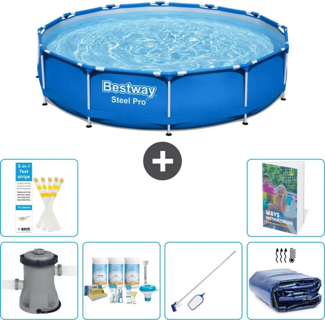 Bestway Steel Pro Zwembad 366x76cm Blauw