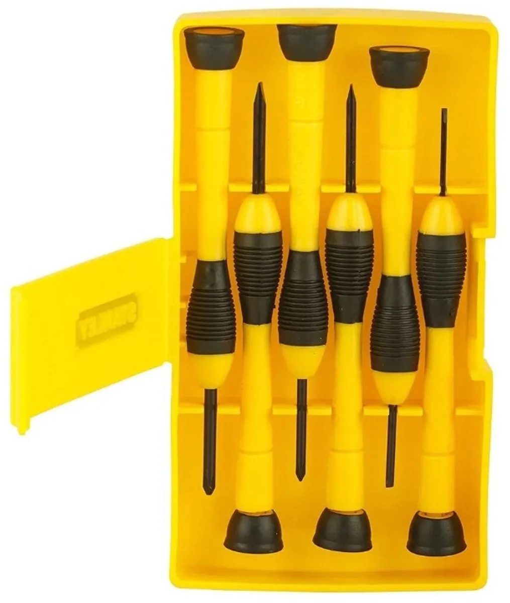 Stanley S6501127 Precisie Schroevendraaier Set 6-delig - Geel/Zwart