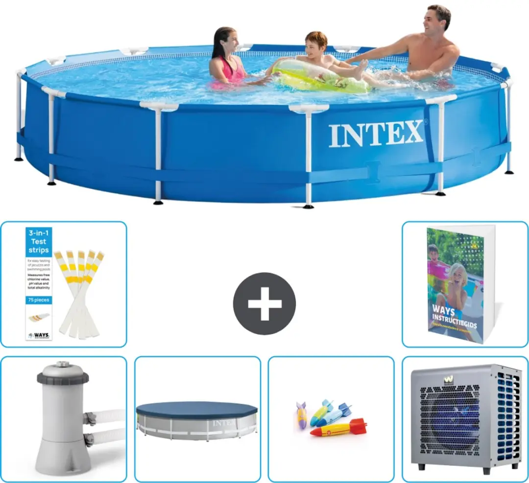 Intex 28212GN-Blauw Rond Frame Zwembad 366x76cm