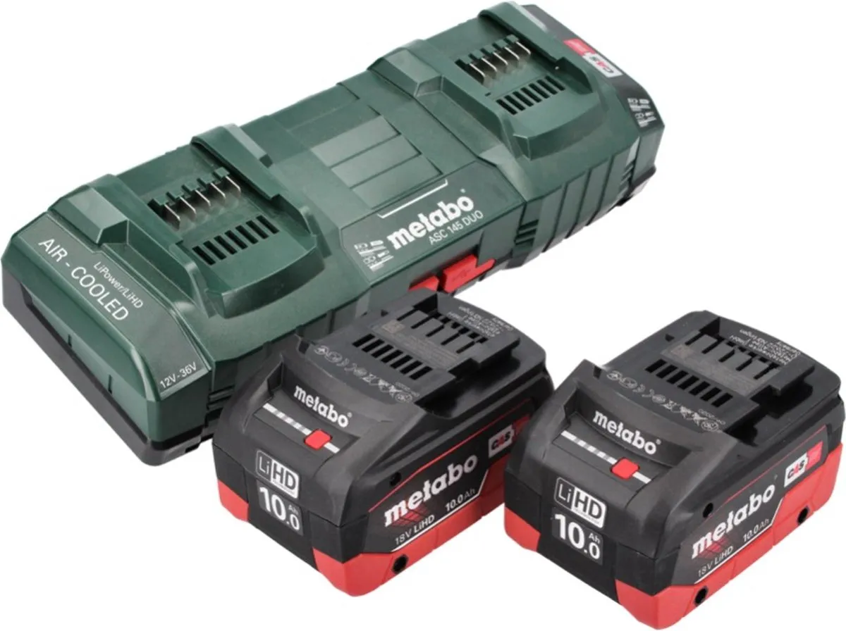Metabo 18V Basisset 2x 10,0Ah LiHD CAS - 2 Accu's + Oplader